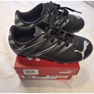 PUMA Soccer Shoes Youth Little Kids Size 12 BLK/WHT NIB Cleats Athletic